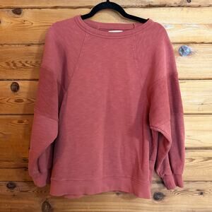 MWL MADEWELL Rust-Coral Cotton Pullover Sweatshirt XS